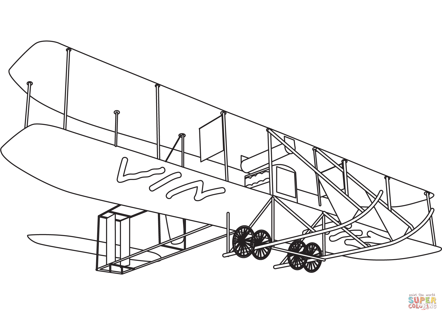 Vin Fiz飞机填色画
