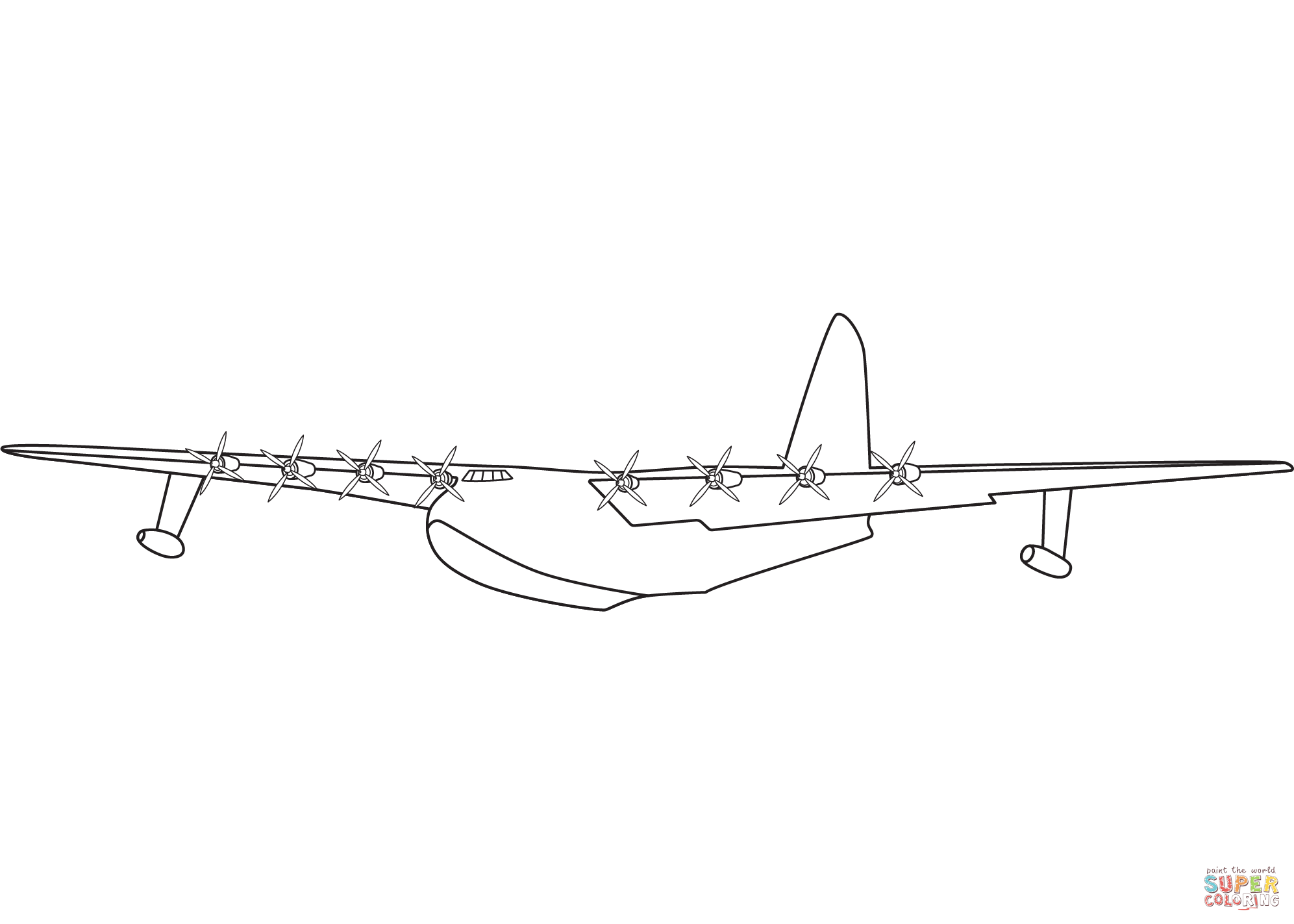 Hughes H 4飞机简笔画
