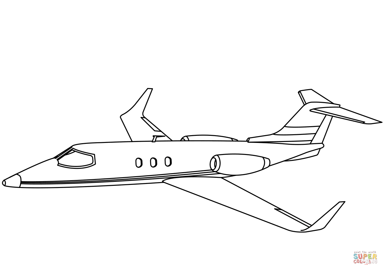 Learjet 60飞机简笔画