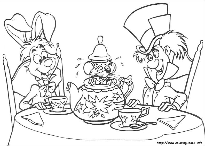 爱丽丝梦游仙境线稿图片-3