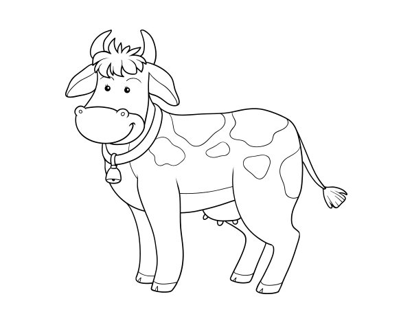 奶牛场涂色画面