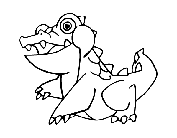 咸水鳄鱼简笔画