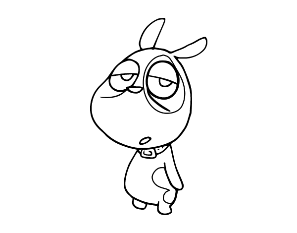 懒狗涂色画