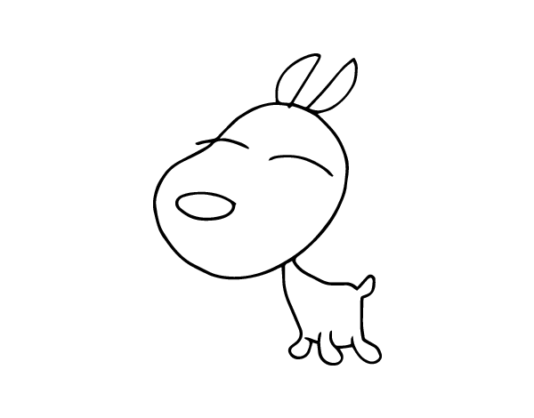 大头小狗简笔画
