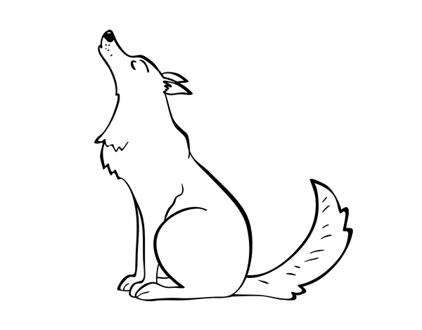 狼嚎线稿图片