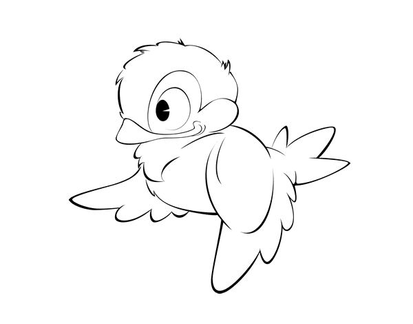 森林小鸟线稿图片