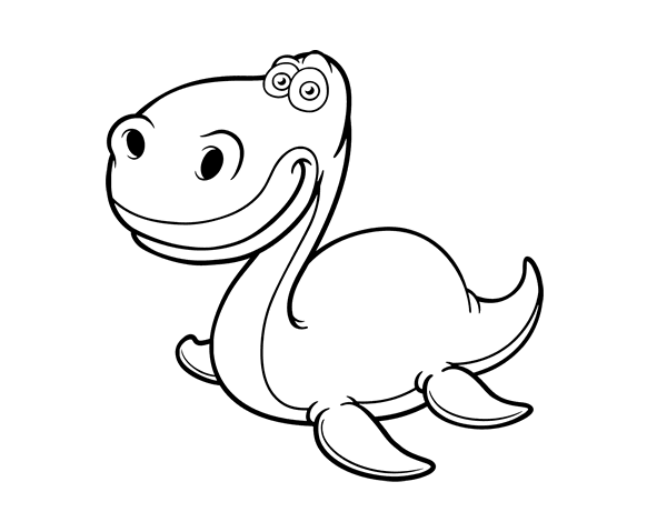 蛇颈龙线稿图片