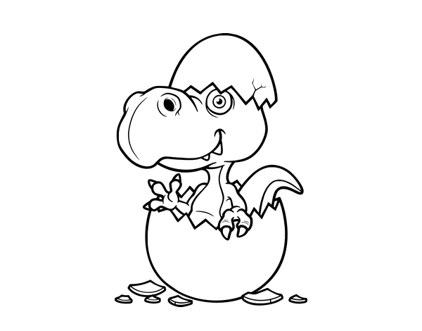 恐龙从蛋的简笔画出现
