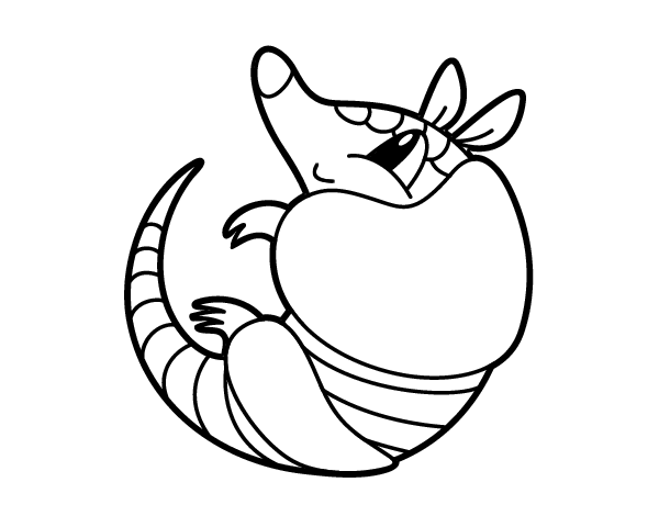 雌犰狳线稿图片