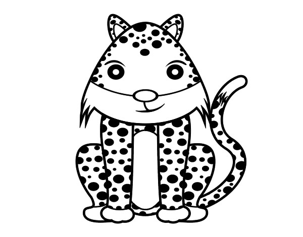 母猎豹线稿图片