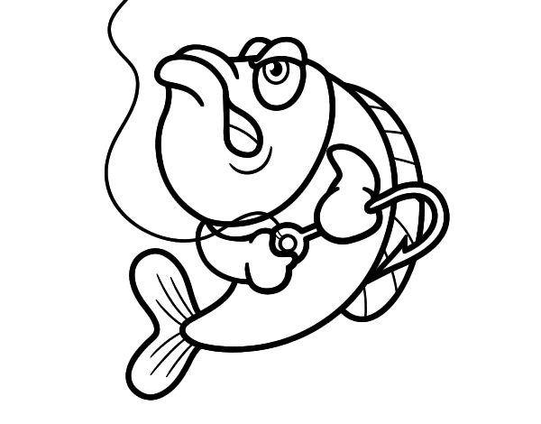愤怒的鱼的简笔画