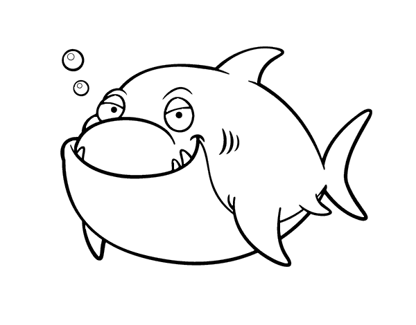 大白鲨线稿图片