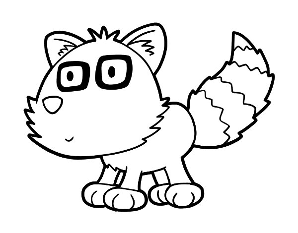 快乐的浣熊线稿图片