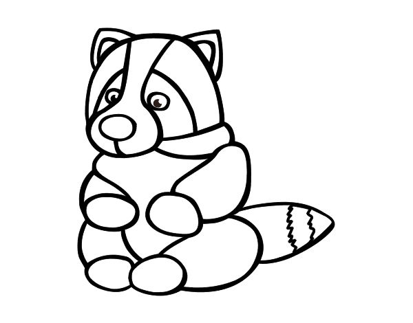 浣熊线稿图片