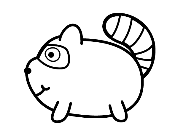 小浣熊线稿图片