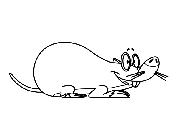 带眼镜的老鼠的简笔画