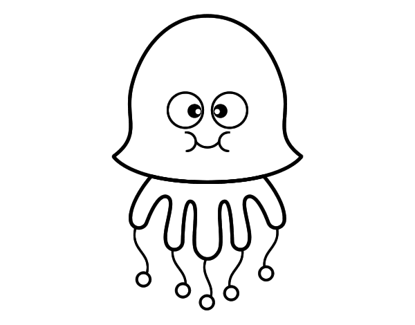 趣味水母线稿图片