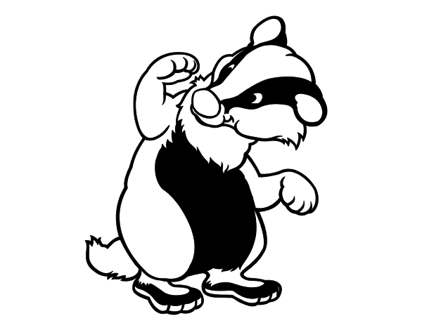 条纹獾线稿图片