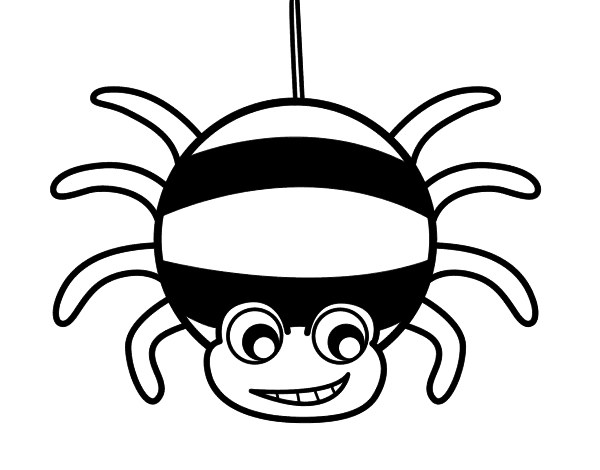 条纹蜘蛛线稿图片