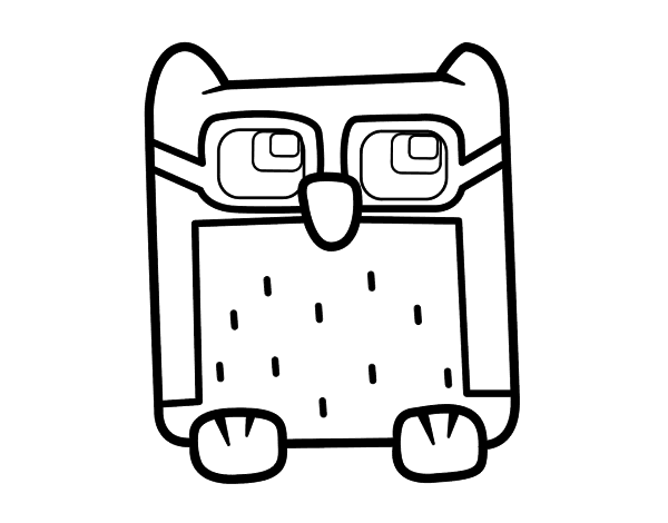 眼镜猫头鹰线稿图片