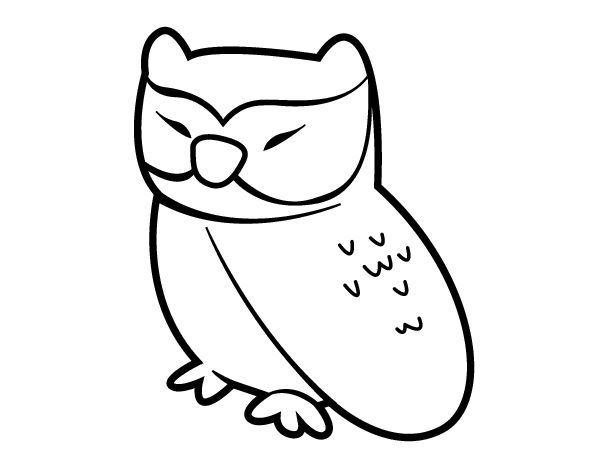猫头鹰轻松的简笔画面