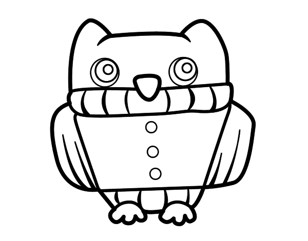 猫头鹰毛衣线稿图片