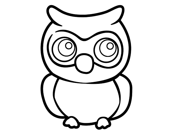 幼小猫头鹰线稿图片