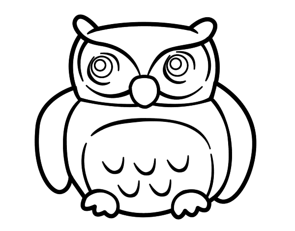 大猫头鹰线稿图片