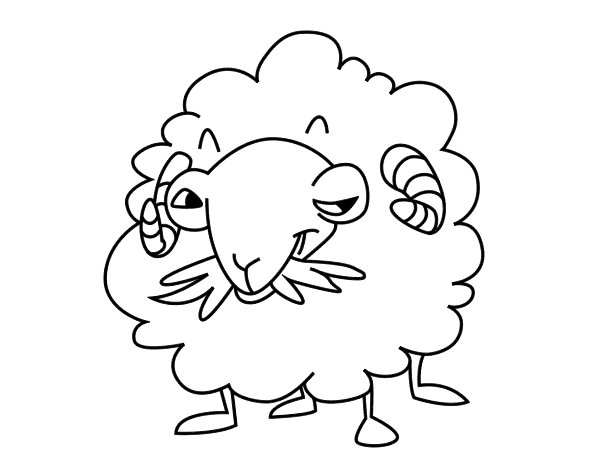 安哥拉山羊线稿图片