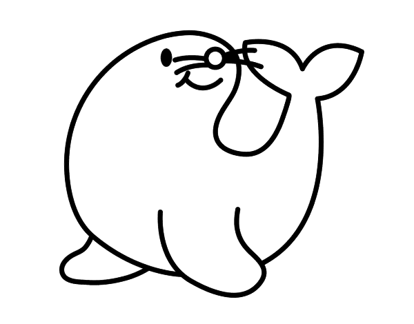 开朗的海豹线稿图片