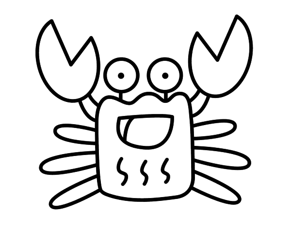 欢乐的螃蟹线稿图片