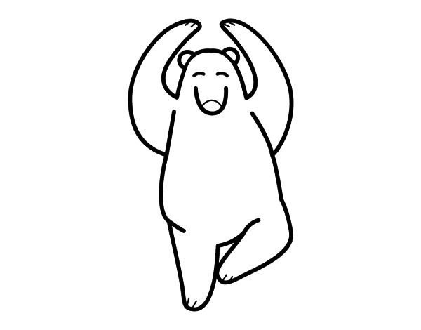 跳舞的熊线稿图片