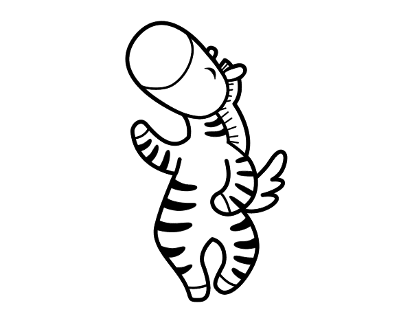 跳舞的斑马线稿图片