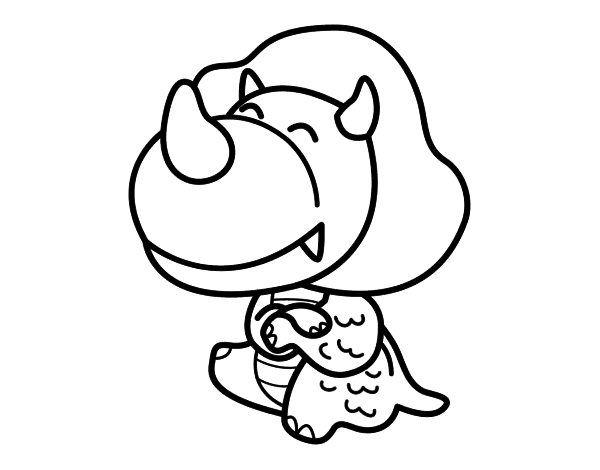 三角龙的简笔画