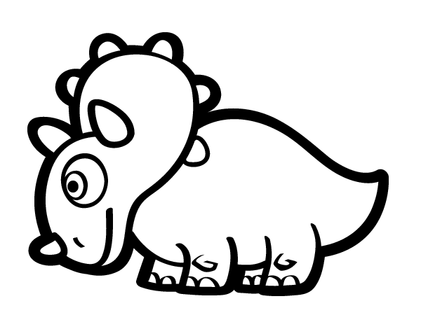 快乐三角龙线稿图片