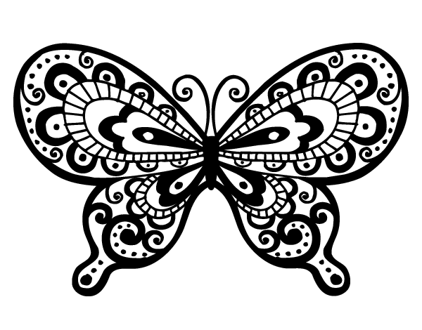 美丽蝴蝶线稿图片