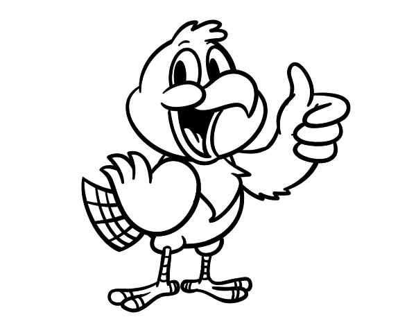 快乐鹦鹉线稿图片