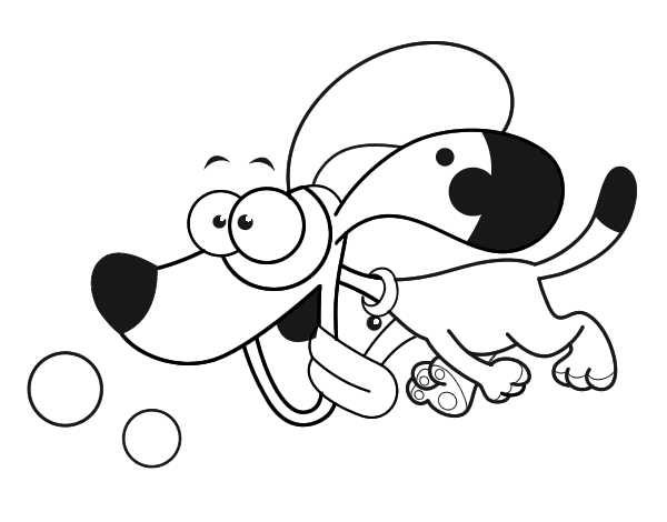 小狗跑步线稿图片