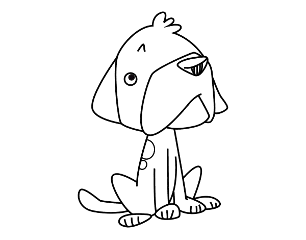 坐姿小狗的简笔画