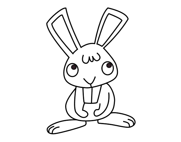 快乐兔子线稿图片
