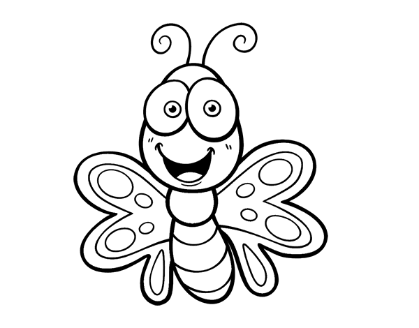 微笑的蝴蝶简笔画