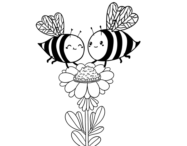 蜜蜂夫妇简笔画