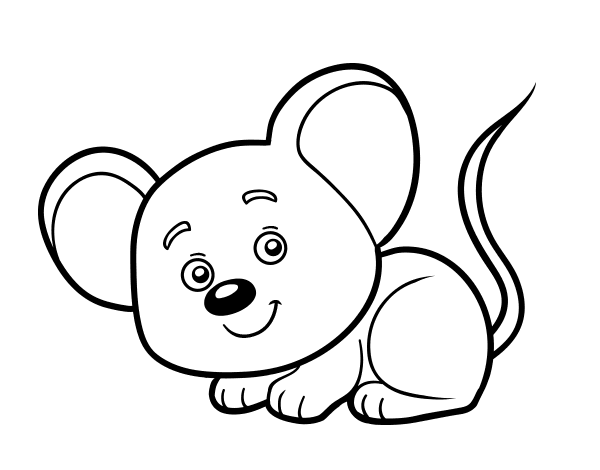 一个小小的鼠标涂色画面