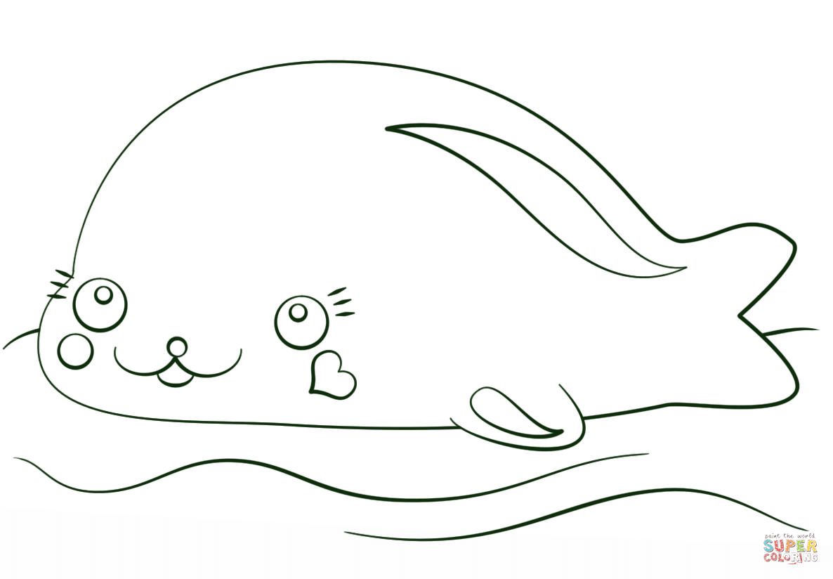 卡通海豹简笔画图片