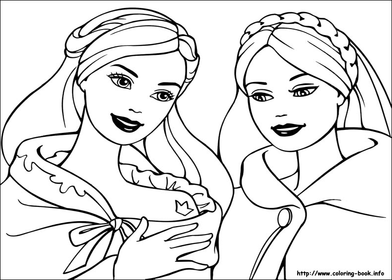 芭比之真假公主简笔画图片-1