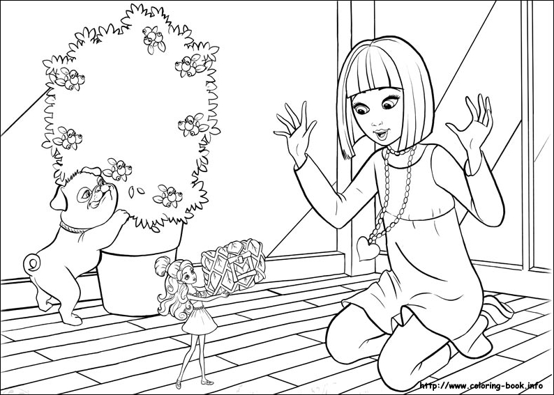 芭比之拇指姑娘填色图片-1