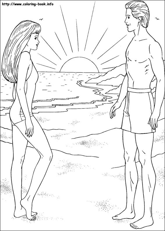 芭比娃娃填色图片-11