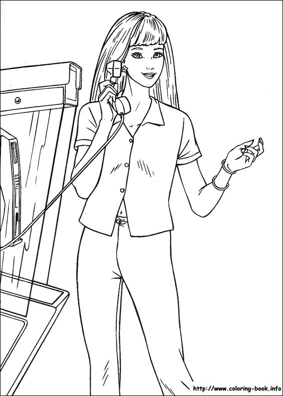 芭比娃娃填色图片-10