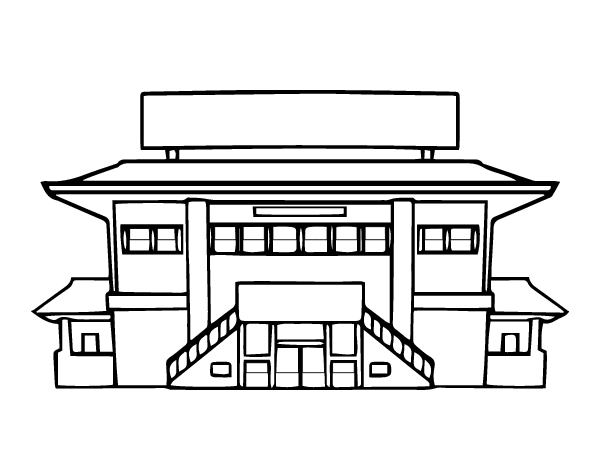 高中学校简笔画图片