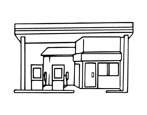 加油站简笔画图片